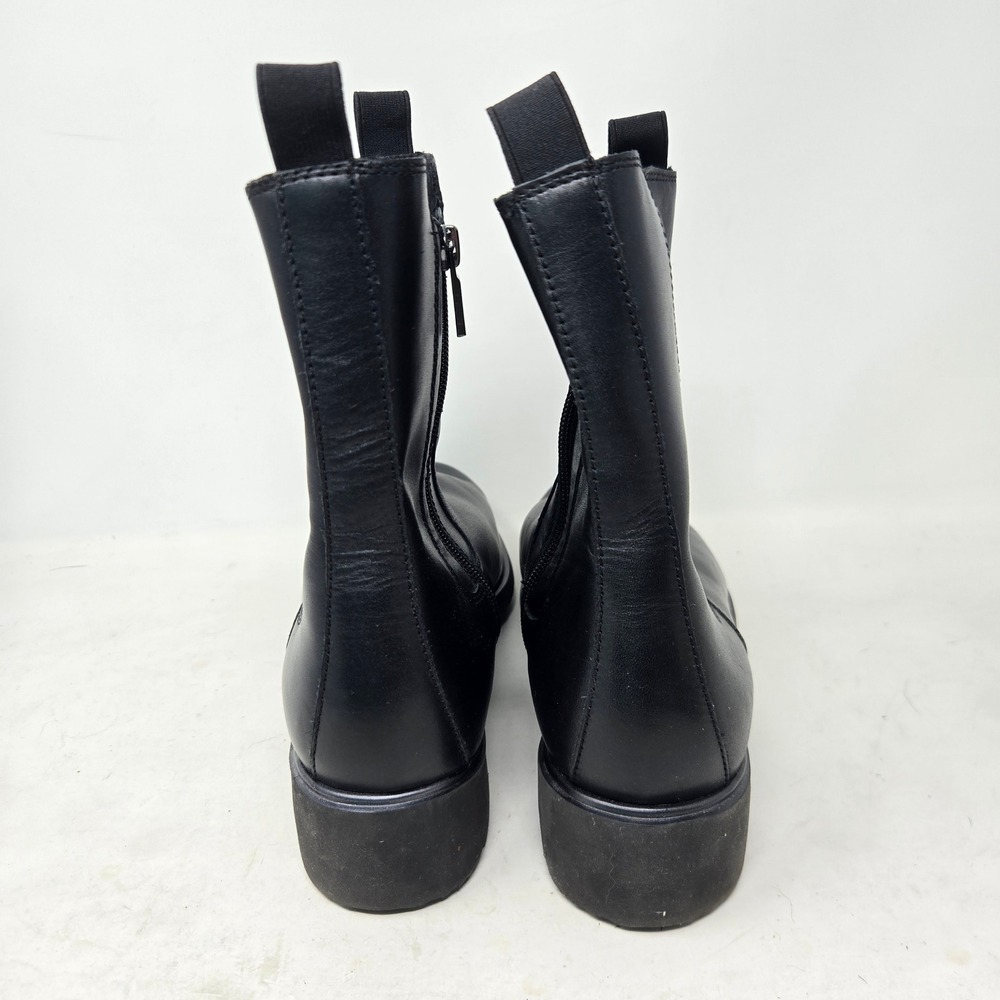 Munro American Black Leather Chelsea Boots Side Zip Lug Sole Womens 11 M M614381 - Picture 5 of 10